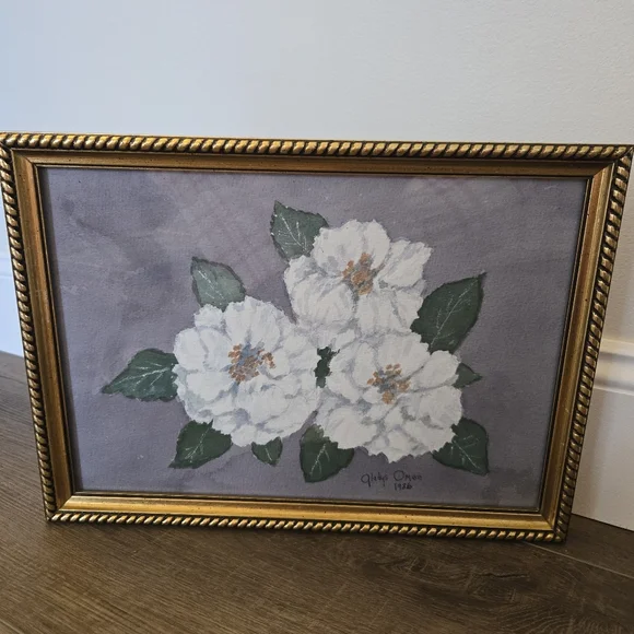 Vintage Watercolor Botanical Custom Framed Artwork Signed By Artist - Picture 5 of 11